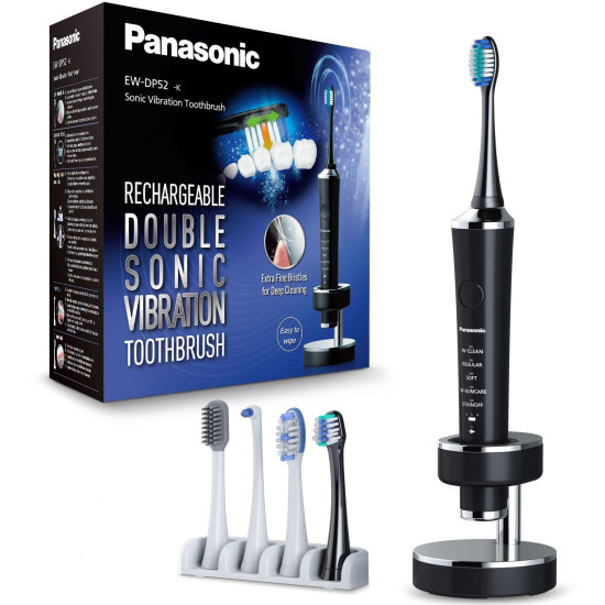 Periuta de dinti multifunctionala pentru ingrijire dentara totala, EW-DP52-K803, vibratii sonice duble, Panasonic