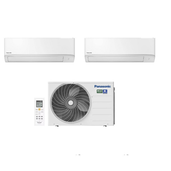 Mutisplit Panasonic cu trei unitati interne de perete (o unitate de 9000BTU(2.5kW), o unitate de 12000(3.5kW), o unitate de 18000 (5.0kW)) 