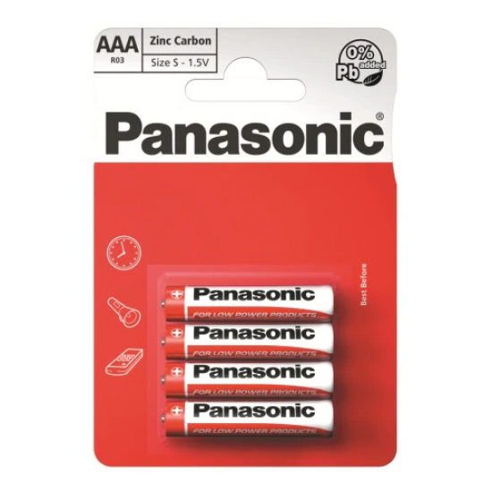 Baterii Panasonic, 1.5V Zinc Carbon R03RZ/4BP