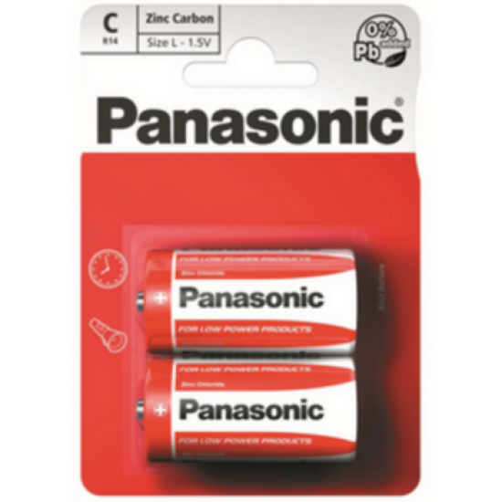 Baterii Panasonic, 1,5V Zinc Carbon, R14RZ/2BP