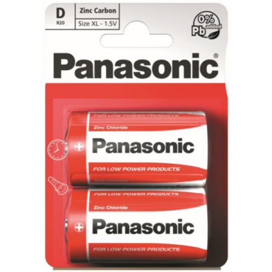 Baterii Panasonic, 5V Zinc Carbon, R20RZ/2BP