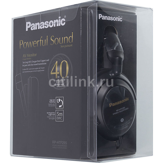 Casti, Panasonic, Audio Over the Ear, Cu fir, Negru, RP-HTF295E-K