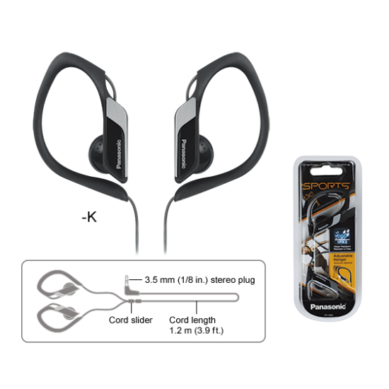 Casti, Panasonic, Audio Sport In Ear, cu fir, Negru, RP-HS34E-K