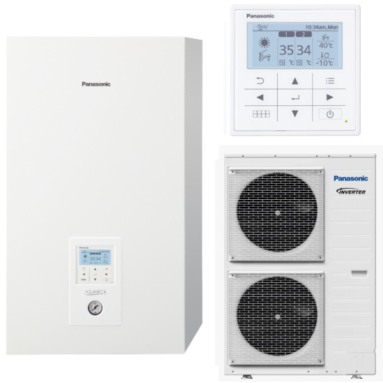 Pompa de caldura Panasonic, Aquarea HP Bi-bloc, Generatia H, 12 kW, KIT-WC12H6E5