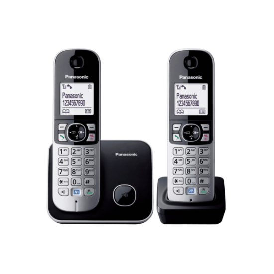 Telefon DECT Twin Panasonic KX-TG6812FXB, negru