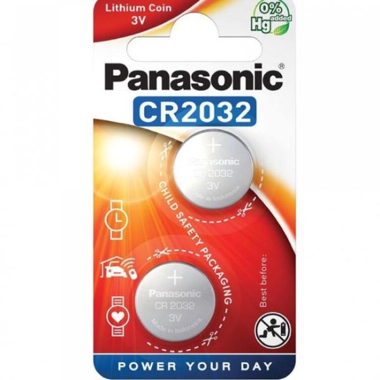 Baterie Panasonic, 3V, litiu, CR-2032/2BP