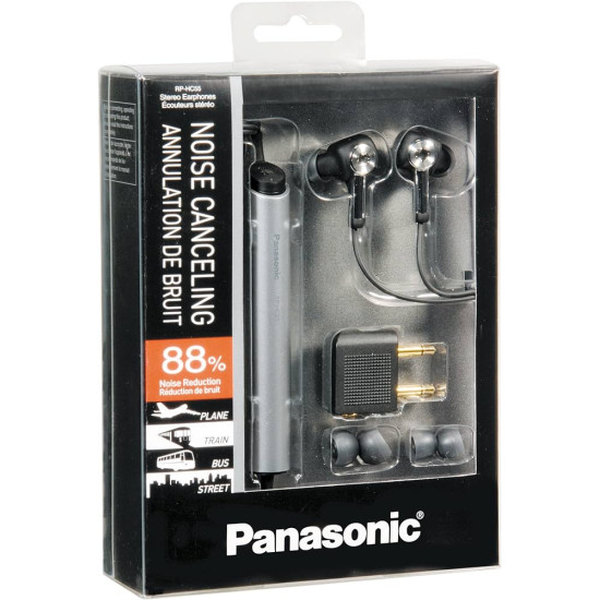 Casti, Panasonic, In-Ear cu fir, cu anulare zgomot exterior Panasonic, RP-HC55E-S,  resigilat