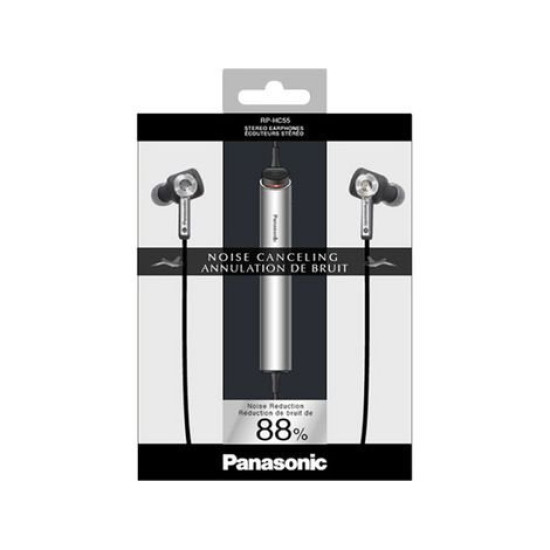 Casti, Panasonic, In-Ear cu fir, cu anulare zgomot exterior Panasonic, RP-HC55E-S,  resigilat