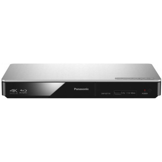 Blu-ray player, Panasonic, 3D, Upscaling 4K, Smart, DLNA, Argintiu, DMP-BDT181EG