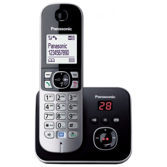 Telefon DECT cu robot Panasonic KX-TG6821FXB, negru