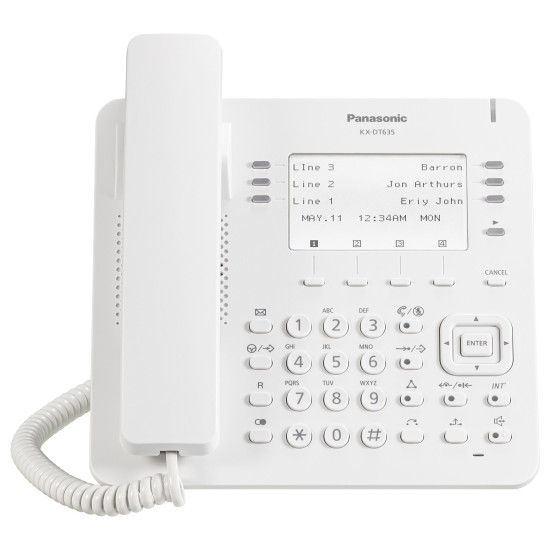 Telefon digital proprietar Panasonic  KX-DT635NE, alb